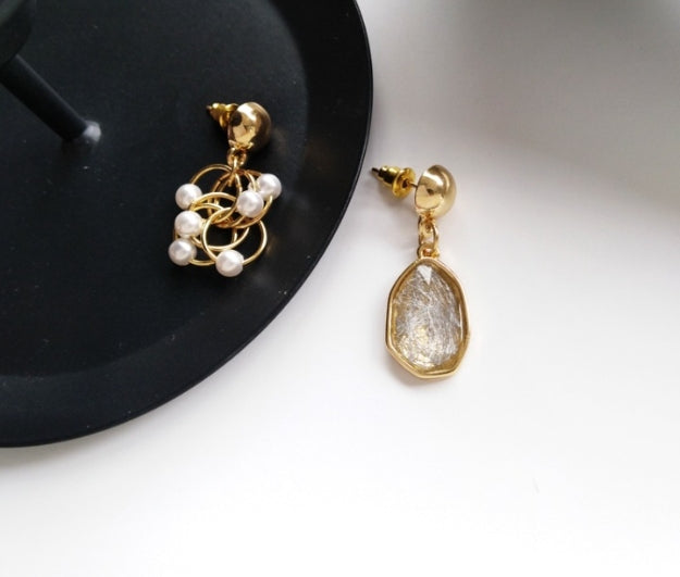 Irregular Silver-coated Copper Earrings