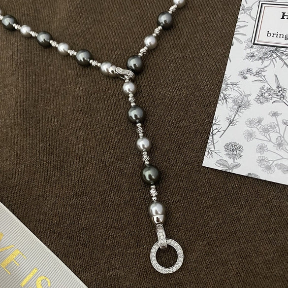 Mixed Color Pearl Sweater Necklace